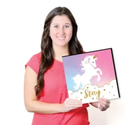 Big Dot Of Happiness Rainbow Unicorn - Kids Room, Nursery Decor And Home Decor - 11 X 11 Inches Nursery Wall Art - Set Of 4 Prints For Baby's Room -Nursery Decor Store GUEST af7e9112 c2ae 48f0 ad8c a817ac484c8b