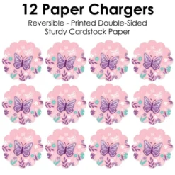 Big Dot Of Happiness Beautiful Butterfly - Floral Baby Shower Or Birthday Party Round Table Decorations - Paper Chargers - Place Setting For 12 -Nursery Decor Store GUEST afe60793 96f2 4f5c ab68 732bc2b29671