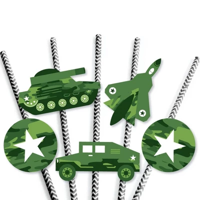 Big Dot Of Happiness Camo Hero - Paper Straw Decor - Army Military Camouflage Party Striped Decorative Straws - Set Of 24 4 Big Dot Of Happiness Camo Hero - Paper Straw Decor - Army Military Camouflage Party Striped Decorative Straws - Set Of 24 - Image 4