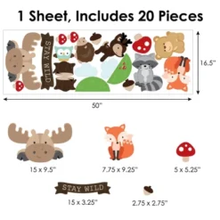Big Dot Of Happiness Woodland Creatures - Peel And Stick Nursery And Kids Room Vinyl Wall Art Stickers - Wall Decals - Set Of 20 -Nursery Decor Store GUEST b255d983 860e 4548 8224 f700770040b7