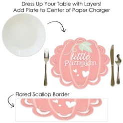 Big Dot Of Happiness Girl Little Pumpkin - Fall Birthday Party Or Baby Shower Round Table Decorations - Paper Chargers - Place Setting For 12 -Nursery Decor Store GUEST b2598fbe 3e4c 4fe6 8680 9d57319c3050