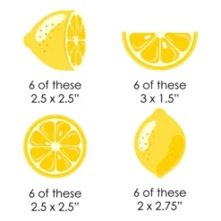 Big Dot Of Happiness So Fresh - Lemon - Paper Straw Decor - Citrus Lemonade Party Striped Decorative Straws - Set Of 24