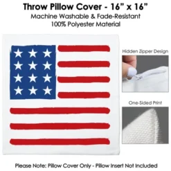 Big Dot Of Happiness Stars & Stripes - Patriotic Party Home Decorative Canvas Cushion Case - Throw Pillow Cover - 16 X 16 Inches -Nursery Decor Store GUEST b2f4f8da 59f5 4889 9cb2 ceef99d94e8e