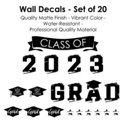 Big Dot Of Happiness Black And White Class Of 2023 Graduation Party Wall Decals Set Of 20 -Nursery Decor Store GUEST b470781b cdee 450d 9b0a a8554a67ba82