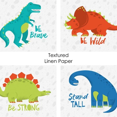Big Dot Of Happiness Roar Dinosaur - Unframed Dino Trex Nursery And Kids Room Linen Paper Wall Art - Set Of 4 - Artisms - 8 X 10 Inches 5 Big Dot Of Happiness Roar Dinosaur - Unframed Dino Trex Nursery And Kids Room Linen Paper Wall Art - Set Of 4 - Artisms - 8 X 10 Inches - Image 5