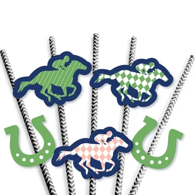 Big Dot Of Happiness Kentucky Horse Derby - Paper Straw Decor - Horse Race Party Striped Decorative Straws - Set Of 24 4 Big Dot Of Happiness Kentucky Horse Derby - Paper Straw Decor - Horse Race Party Striped Decorative Straws - Set Of 24 - Image 4