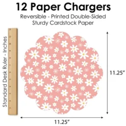 Big Dot Of Happiness Pink Daisy Flowers - Floral Party Round Table Decorations - Paper Chargers - Place Setting For 12 -Nursery Decor Store GUEST b589be75 2576 469a 8427 830d0a440b22