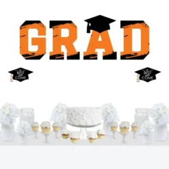 Big Dot Of Happiness Orange Graduation Party Decor - Vinyl Wall Decals - Grad -Nursery Decor Store GUEST b5f0628e b3d3 4103 a12f c35b9d54b365