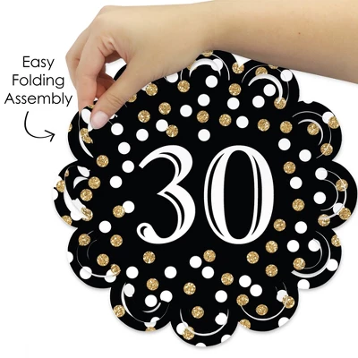 Big Dot Of Happiness Adult 30th Birthday - Gold - Birthday Party Round Table Decorations - Paper Chargers - Place Setting For 12 3 Big Dot Of Happiness Adult 30th Birthday - Gold - Birthday Party Round Table Decorations - Paper Chargers - Place Setting For 12 - Image 3