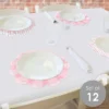 Big Dot Of Happiness Pink Stripes - Simple Party Round Table Decorations - Paper Chargers - Place Setting For 12