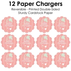 Big Dot Of Happiness Girl Little Pumpkin - Fall Birthday Party Or Baby Shower Round Table Decorations - Paper Chargers - Place Setting For 12 -Nursery Decor Store GUEST b93c4418 cfc6 4e1d bcb7 8fb802664b59