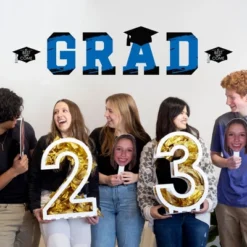 Big Dot Of Happiness Blue Graduation Party Decor - Vinyl Wall Decals - Grad