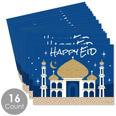 Big Dot Of Happiness Ramadan - Party Table Decorations - Eid Mubarak Party Placemats - Set Of 16 2 Big Dot Of Happiness Ramadan - Party Table Decorations - Eid Mubarak Party Placemats - Set Of 16 - Image 2