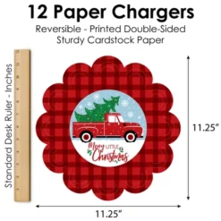 Big Dot Of Happiness Merry Little Christmas Tree - Red Truck Christmas Party Round Table Decorations - Paper Chargers - Place Setting For 12 -Nursery Decor Store GUEST ba2ea9c3 354d 4be1 8dd4 67d0f4a199f8