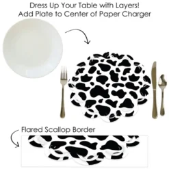 Big Dot Of Happiness Cow Print - Farm Animal Party Round Table Decorations - Paper Chargers - Place Setting For 12 -Nursery Decor Store GUEST bad9bd1a 2f53 4a62 a416 61a10d48db68