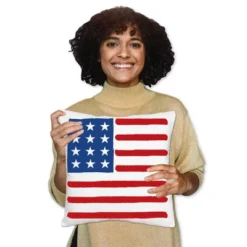 Big Dot Of Happiness Stars & Stripes - Patriotic Party Home Decorative Canvas Cushion Case - Throw Pillow Cover - 16 X 16 Inches -Nursery Decor Store GUEST bb3894f2 ea7e 48b8 9add 76af3615a511