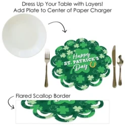 Big Dot Of Happiness Shamrock St. Patrick's Day - Saint Paddy’s Day Party Round Table Decorations - Paper Chargers - Place Setting For 12 -Nursery Decor Store GUEST bb68ad78 68be 4b16 9215 347044122430