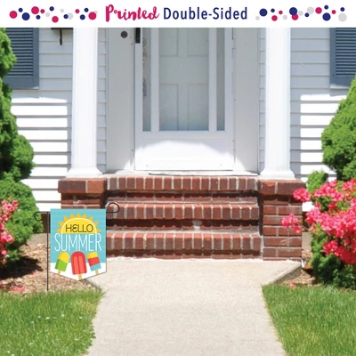 Big Dot Of Happiness Hello Summer - Outdoor Home Decorations - Double-Sided Popsicle Sun Decor Garden Flag - 12 X 15.25 Inches 1 Big Dot Of Happiness Hello Summer - Outdoor Home Decorations - Double-Sided Popsicle Sun Decor Garden Flag - 12 X 15.25 Inches