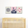 Big Dot Of Happiness Ahoy - Nautical Girl - Pink Nursery Wall Art And Kids Room Decorations - Gift Ideas - 7.5 X 10 Inches - Set Of 3 Prints