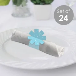 Big Dot Of Happiness Blue Confetti Stars - Simple Party Paper Napkin Holder - Napkin Rings - Set Of 24