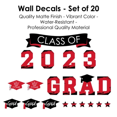 Big Dot Of Happiness Red Class Of 2023 Graduation Party Wall Decals Set Of 20 5 Big Dot Of Happiness Red Class Of 2023 Graduation Party Wall Decals Set Of 20 - Image 5