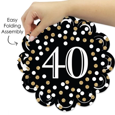 Big Dot Of Happiness Adult 40th Birthday - Gold - Birthday Party Round Table Decorations - Paper Chargers - Place Setting For 12 3 Big Dot Of Happiness Adult 40th Birthday - Gold - Birthday Party Round Table Decorations - Paper Chargers - Place Setting For 12 - Image 3
