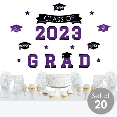 Big Dot Of Happiness Purple Class Of 2023 Graduation Party Wall Decals Set Of 20 1 Big Dot Of Happiness Purple Class Of 2023 Graduation Party Wall Decals Set Of 20