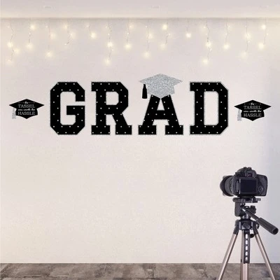 Big Dot Of Happiness Silver Graduation Party Decor - Vinyl Wall Decals - Grad 1 Big Dot Of Happiness Silver Graduation Party Decor - Vinyl Wall Decals - Grad