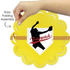 Big Dot Of Happiness Grand Slam - Fastpitch Softball - Birthday Party Or Baby Shower Round Table Decorations - Paper Chargers - Place Setting For 12 -Nursery Decor Store GUEST c48f4ad6 2d41 4dc6 9d71 8024fcce3cc2