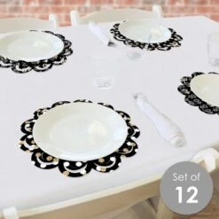 Big Dot Of Happiness Adult 40th Birthday - Gold - Birthday Party Round Table Decorations - Paper Chargers - Place Setting For 12