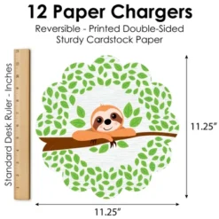 Big Dot Of Happiness Let’s Hang - Sloth - Baby Shower Or Birthday Party Round Table Decorations - Paper Chargers - Place Setting For 12 -Nursery Decor Store GUEST c4ea8ccc acee 4a8a 8529 e8ab0c614ee5