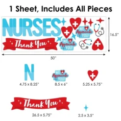 Big Dot Of Happiness Thank You Nurses - Peel And Stick Nurse Appreciation Week Decoration - Wall Decals Backdrop -Nursery Decor Store GUEST c573133c b4b9 44c3 bd7e c273fbc533b3