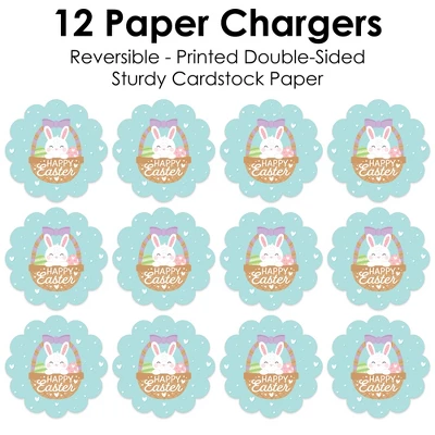 Big Dot Of Happiness Spring Easter Bunny - Happy Easter Party Round Table Decorations - Paper Chargers - Place Setting For 12 4 Big Dot Of Happiness Spring Easter Bunny - Happy Easter Party Round Table Decorations - Paper Chargers - Place Setting For 12 - Image 4