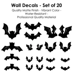Big Dot Of Happiness Black Bats - Peel And Stick Halloween Vinyl Wall Art Stickers - Wall Decals - Set Of 20 -Nursery Decor Store GUEST c593b995 fb9f 41bf 8af9 a30a3f35305f