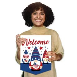 Big Dot Of Happiness Patriotic Gnomes - Outdoor Home Decorations - Double-Sided Holiday Gnome Party Garden Flag - 12 X 15.25 Inches -Nursery Decor Store GUEST c6b53ec7 2e75 4b82 817c 1d964187c4de