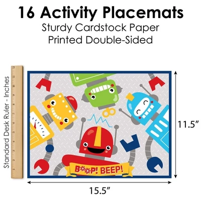 Big Dot Of Happiness Gear Up Robots - Paper Birthday Party Coloring Sheets - Activity Placemats - Set Of 16 3 Big Dot Of Happiness Gear Up Robots - Paper Birthday Party Coloring Sheets - Activity Placemats - Set Of 16 - Image 3
