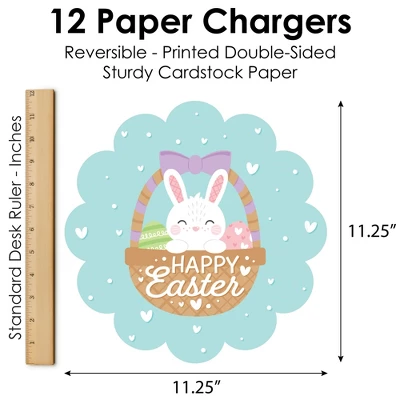 Big Dot Of Happiness Spring Easter Bunny - Happy Easter Party Round Table Decorations - Paper Chargers - Place Setting For 12 5 Big Dot Of Happiness Spring Easter Bunny - Happy Easter Party Round Table Decorations - Paper Chargers - Place Setting For 12 - Image 5