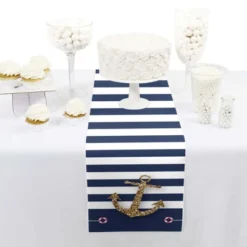 Big Dot Of Happiness Last Sail Before The Veil - Petite Nautical Bridal Shower And Bachelorette Party Paper Table Runner - 12 X 60 Inches