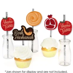 Big Dot Of Happiness Rosh Hashanah - Paper Straw Decor - New Year Striped Decorative Straws - Set Of 24 -Nursery Decor Store GUEST c8e27260 bfb8 479a 88ca 0267c401ea4e