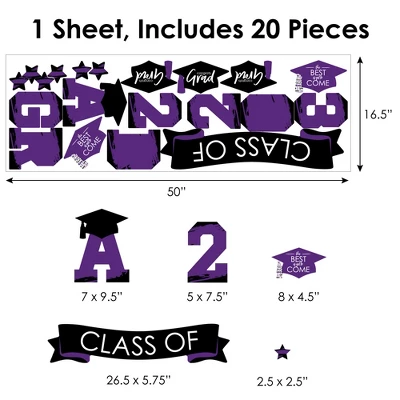 Big Dot Of Happiness Purple Class Of 2023 Graduation Party Wall Decals Set Of 20 6 Big Dot Of Happiness Purple Class Of 2023 Graduation Party Wall Decals Set Of 20 - Image 6