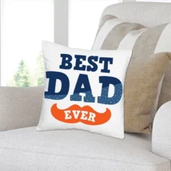 Big Dot Of Happiness Happy Father's Day Party Home Decorative Canvas Cushion Case - Throw Pillow Cover - 16 X 16 Inches