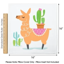 Big Dot Of Happiness Whole Llama Fun - Fiesta Baby Shower Or Birthday Party Home Decorative Canvas Cushion Case - Throw Pillow Cover - 16 X 16 Inches -Nursery Decor Store GUEST d3eb357e 44eb 4b41 9917 f23c98fe5479