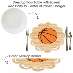 Big Dot Of Happiness Nothin’ But Net - Basketball - Baby Shower Or Birthday Party Round Table Decorations - Paper Chargers - Place Setting For 12 -Nursery Decor Store GUEST d50368c2 6405 4b9b 93ab 231afe1ecc81