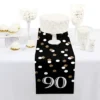 Big Dot Of Happiness Adult 90th Birthday - Gold - Petite Birthday Party Paper Table Runner - 12 X 60 Inches
