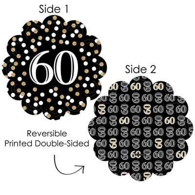 Big Dot Of Happiness Adult 60th Birthday - Gold - Birthday Party Round Table Decorations - Paper Chargers - Place Setting For 12 2 Big Dot Of Happiness Adult 60th Birthday - Gold - Birthday Party Round Table Decorations - Paper Chargers - Place Setting For 12 - Image 2