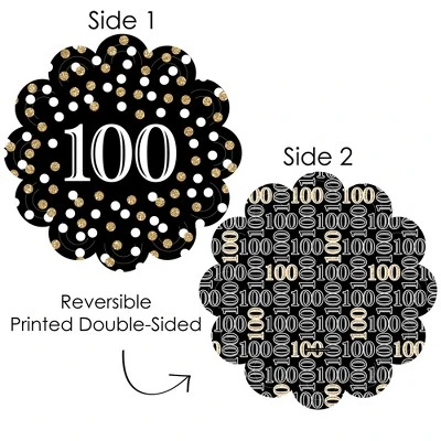 Big Dot Of Happiness Adult 100th Birthday - Gold - Birthday Party Round Table Decorations - Paper Chargers - Place Setting For 12 2 Big Dot Of Happiness Adult 100th Birthday - Gold - Birthday Party Round Table Decorations - Paper Chargers - Place Setting For 12 - Image 2