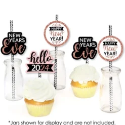 Big Dot Of Happiness Rose Gold Happy New Year - Paper Straw Decor - 2024 New Year's Eve Party Striped Decorative Straws - Set Of 24 -Nursery Decor Store GUEST d7d822da 3e51 4489 9b50 b2d090ae8805