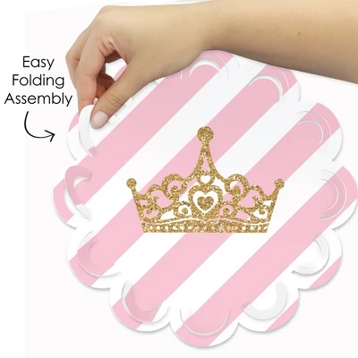 Big Dot Of Happiness Little Princess Crown Princess Baby Shower Or Birthday Party Round Table Decorations - Paper Chargers - Place Setting For 12 3 Big Dot Of Happiness Little Princess Crown Princess Baby Shower Or Birthday Party Round Table Decorations - Paper Chargers - Place Setting For 12 - Image 3