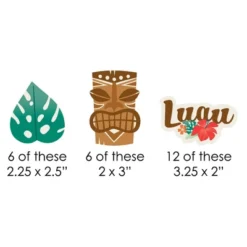 Big Dot Of Happiness Tropical Luau - Paper Straw Decor - Hawaiian Beach Party Striped Decorative Straws - Set Of 24