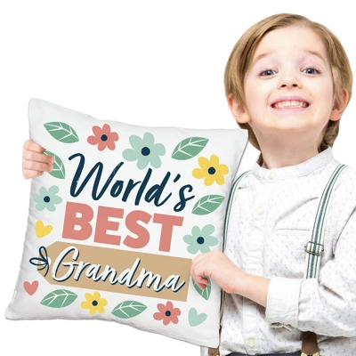 Big Dot Of Happiness Grandma, Happy Mother's Day - We Love Grandmother Home Decorative Canvas Cushion Case - Throw Pillow Cover - 16 X 16 Inches 5 Big Dot Of Happiness Grandma, Happy Mother's Day - We Love Grandmother Home Decorative Canvas Cushion Case - Throw Pillow Cover - 16 X 16 Inches - Image 5